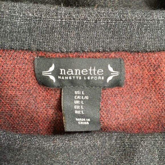 NANETTE LEPORE SOFT WOOL BLEND TUNIC SWEATER‎ WITH SIDE ZIPPER 3/4 SLEEVE LARGE - Picture 10 of 12